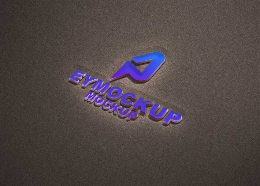 FreeBies Sand 3D Logo Mockup