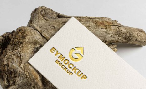 Gold Text Logo Mockup