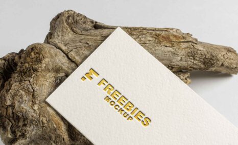 Freebies Gold Text Logo Mockup