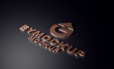 3D Copper Logo Mockup