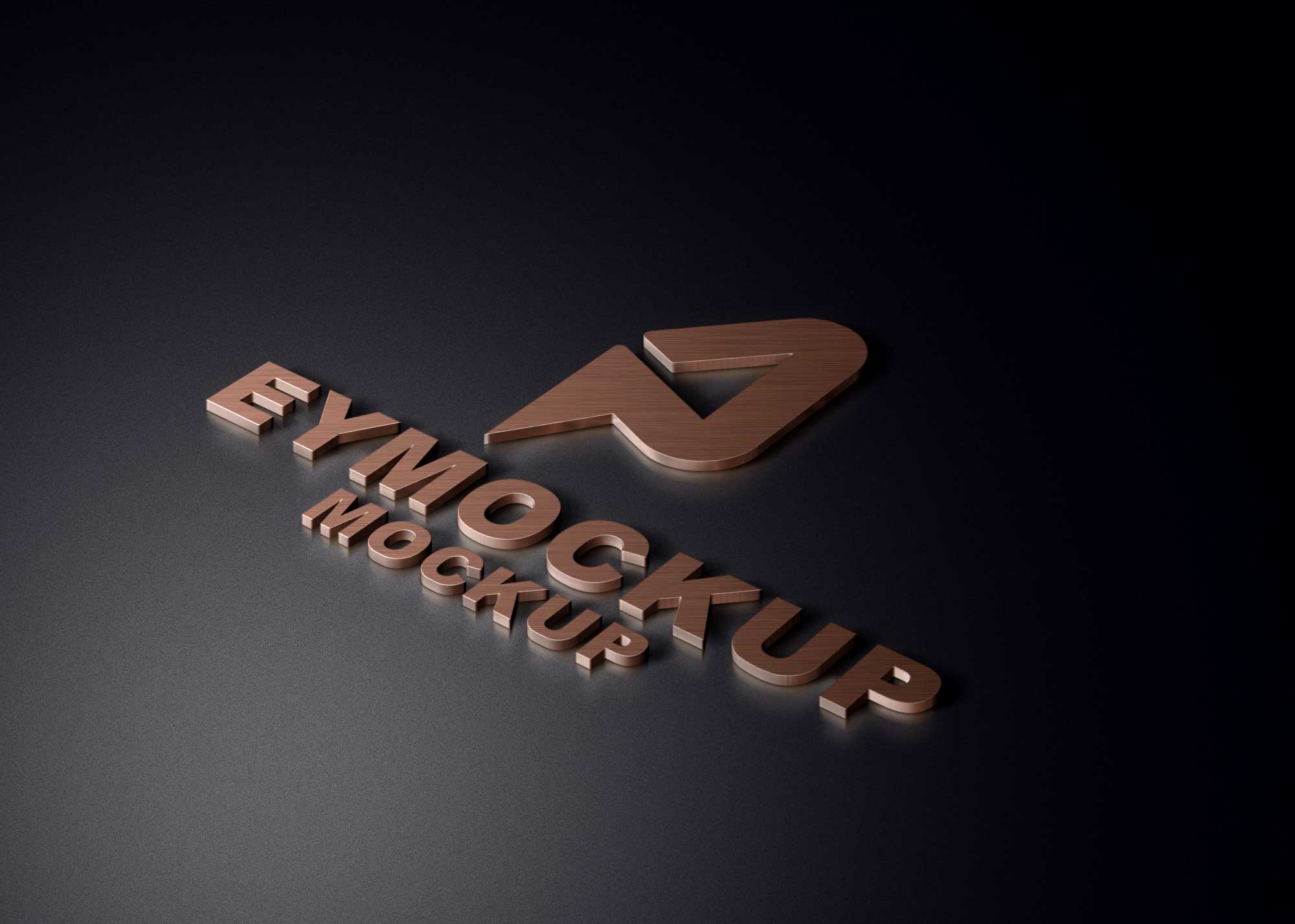 3D Copper Logo Mockup