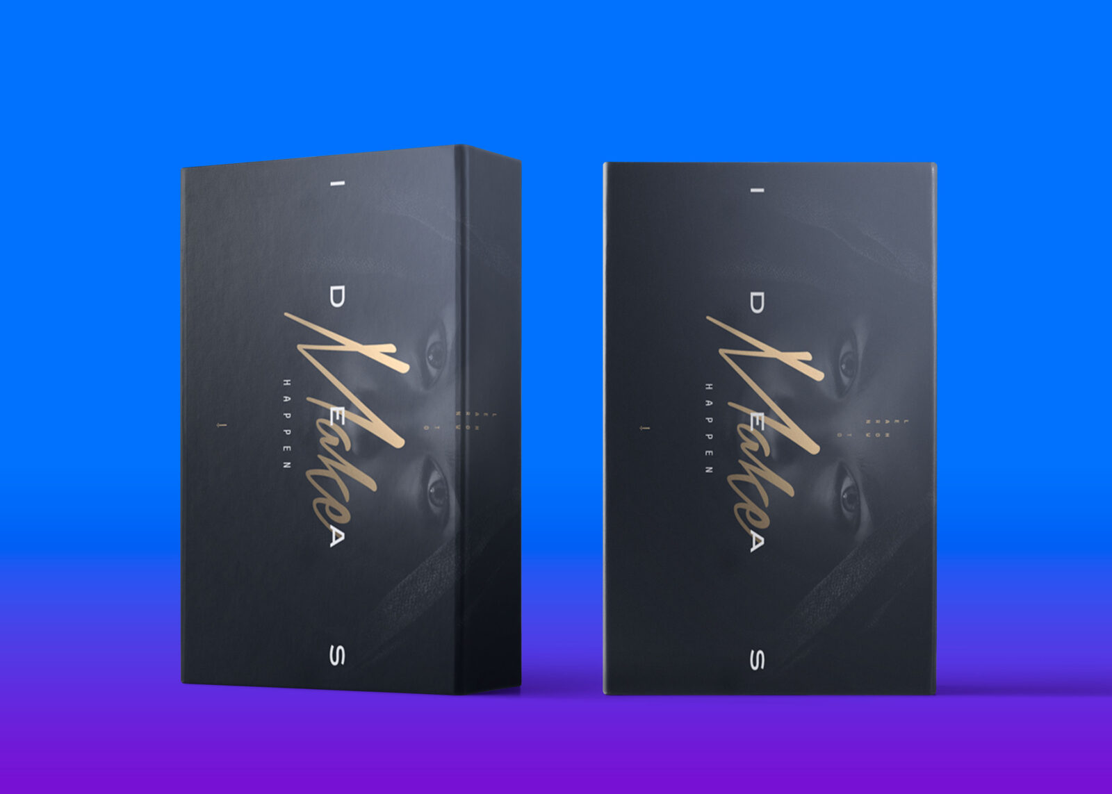 Black Box Packaging Mockup