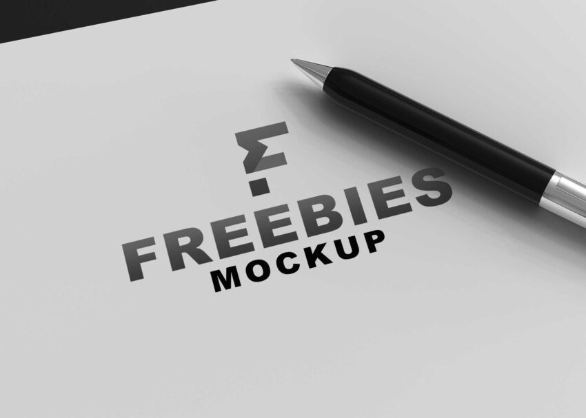 Freebies Black Logo Mockup