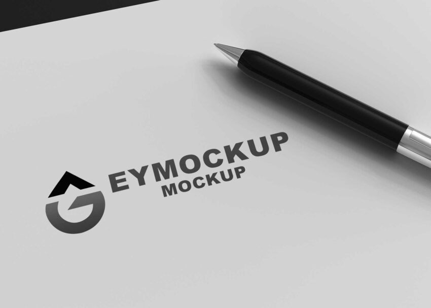 Black and White Logo Mockup