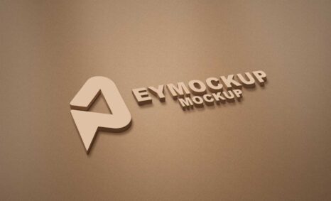 Brown Paper 3D Logo Mockup
