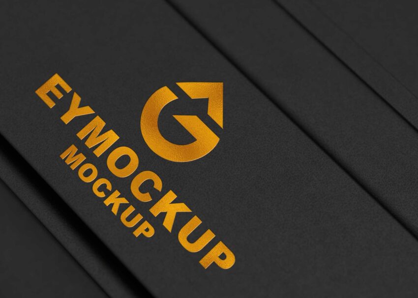 Free Gold 3D Logo Mockup