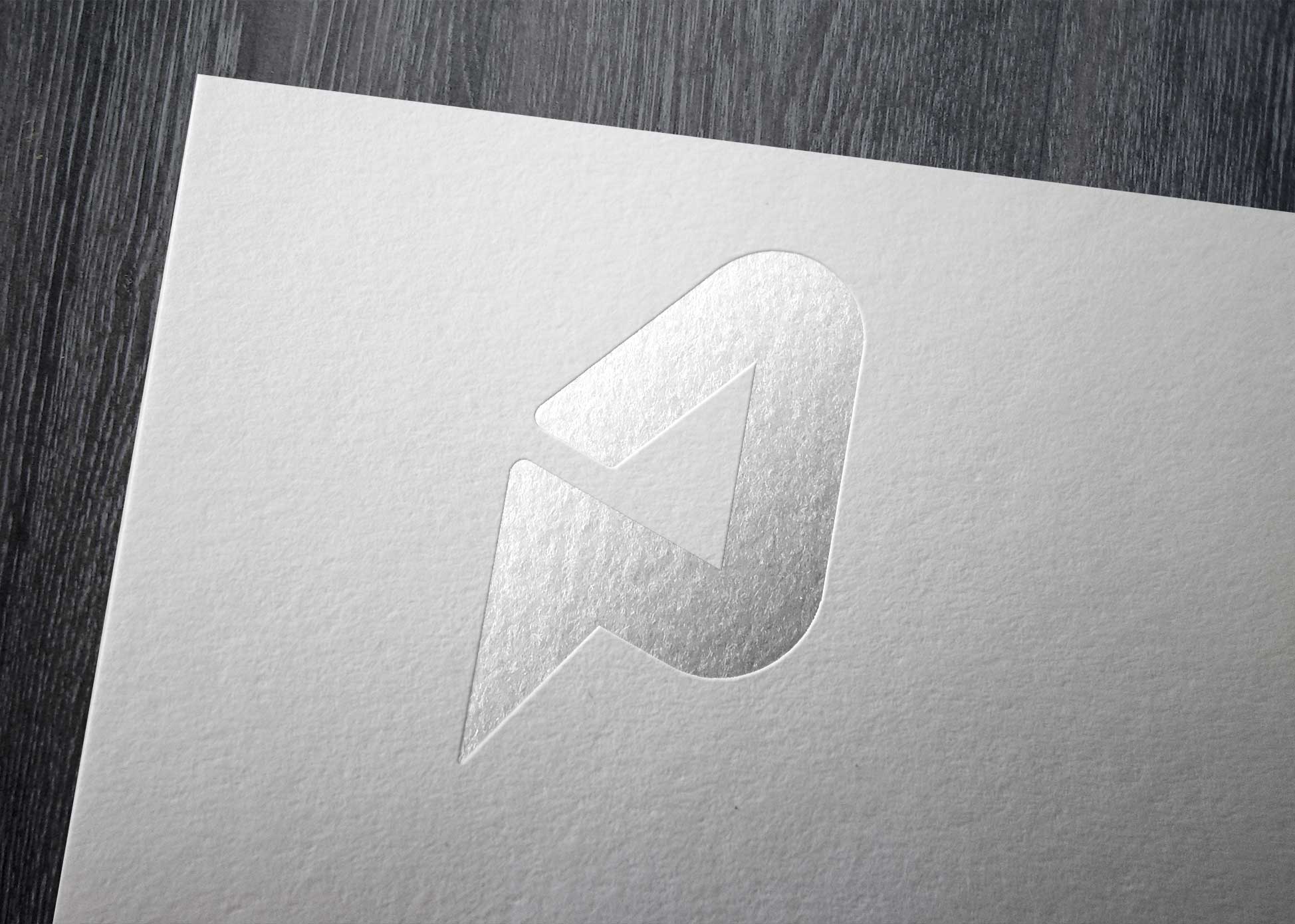 Freebies Silver Logo Mockup