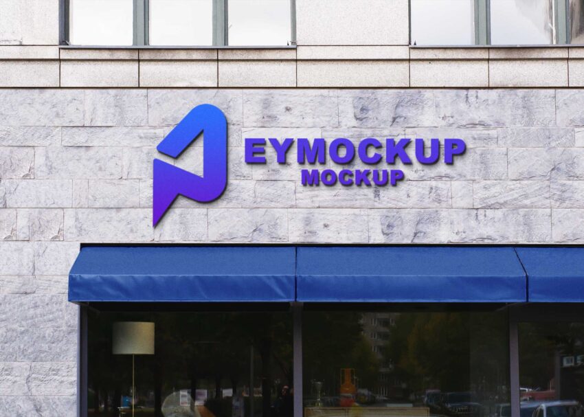 Store 3D Logo Mockup