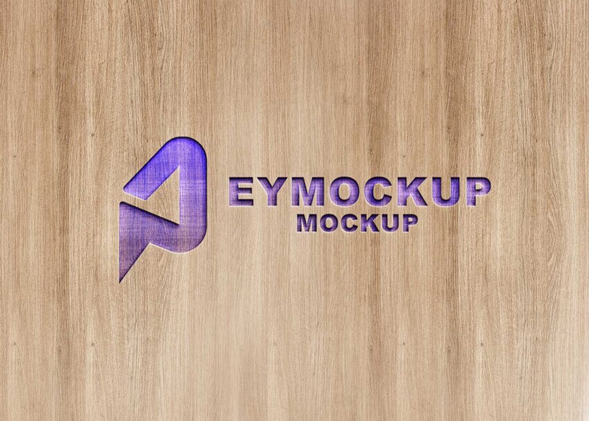 Wood Cutout Logo Mockup