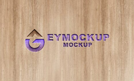 Freebies Wood Cutout Logo Mockup