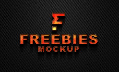 Freebies Fire Realistic Logo Mockup