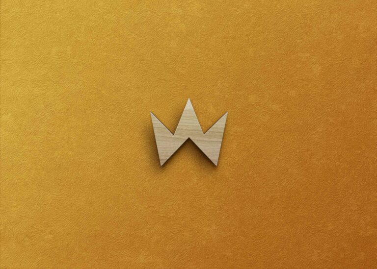 Freebies Gold Wood Logo Mockup