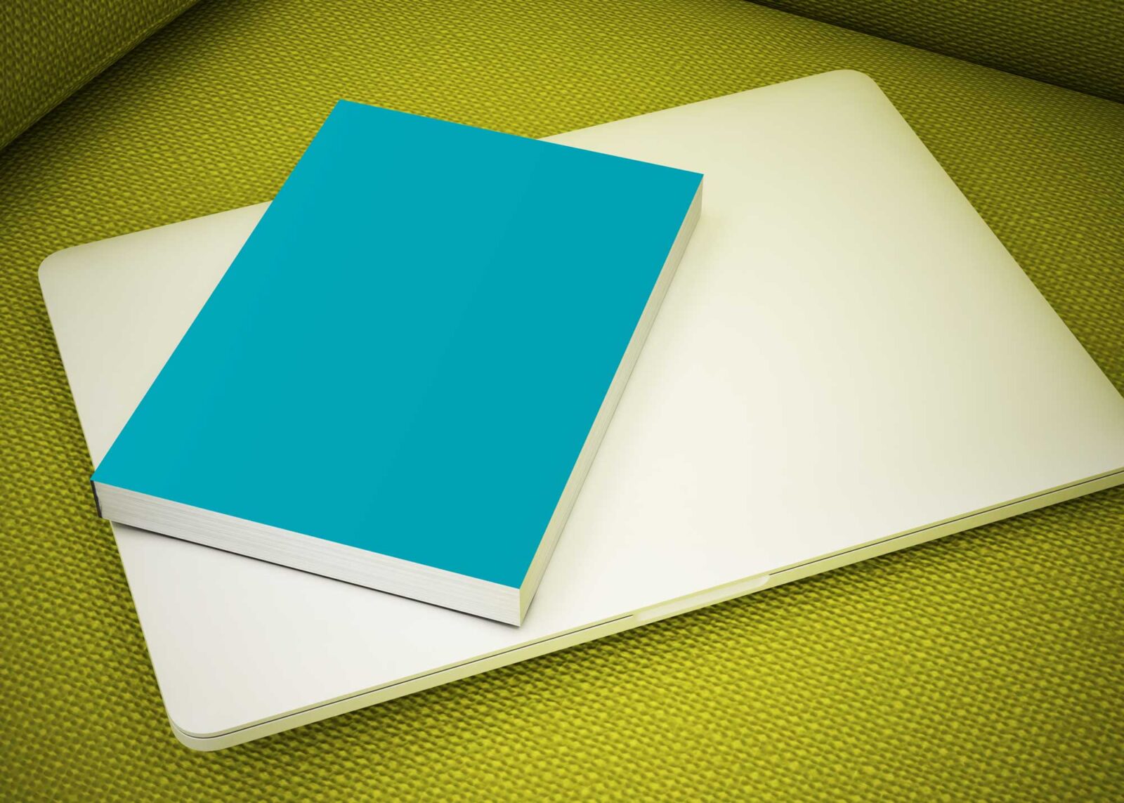 Freebies Laptop Book Cover Mockup
