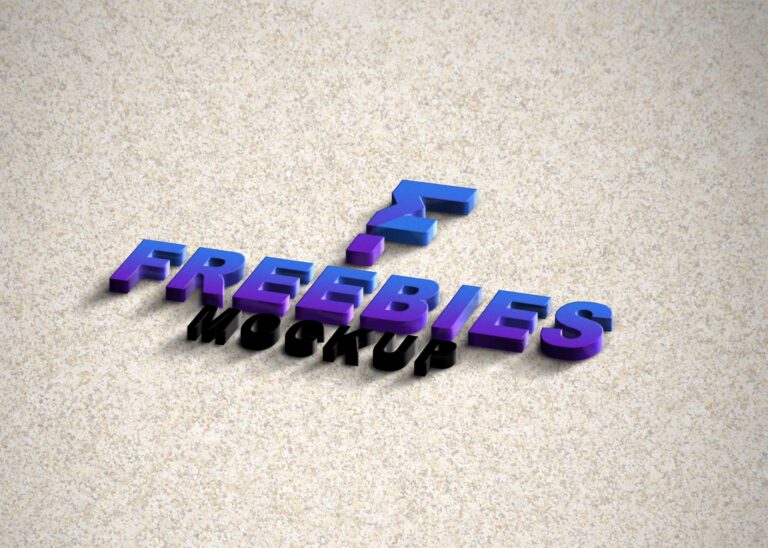 Freebies Plastic 3D Logo Mockup