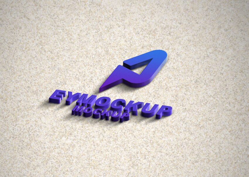 Plastic 3D Logo Mockup