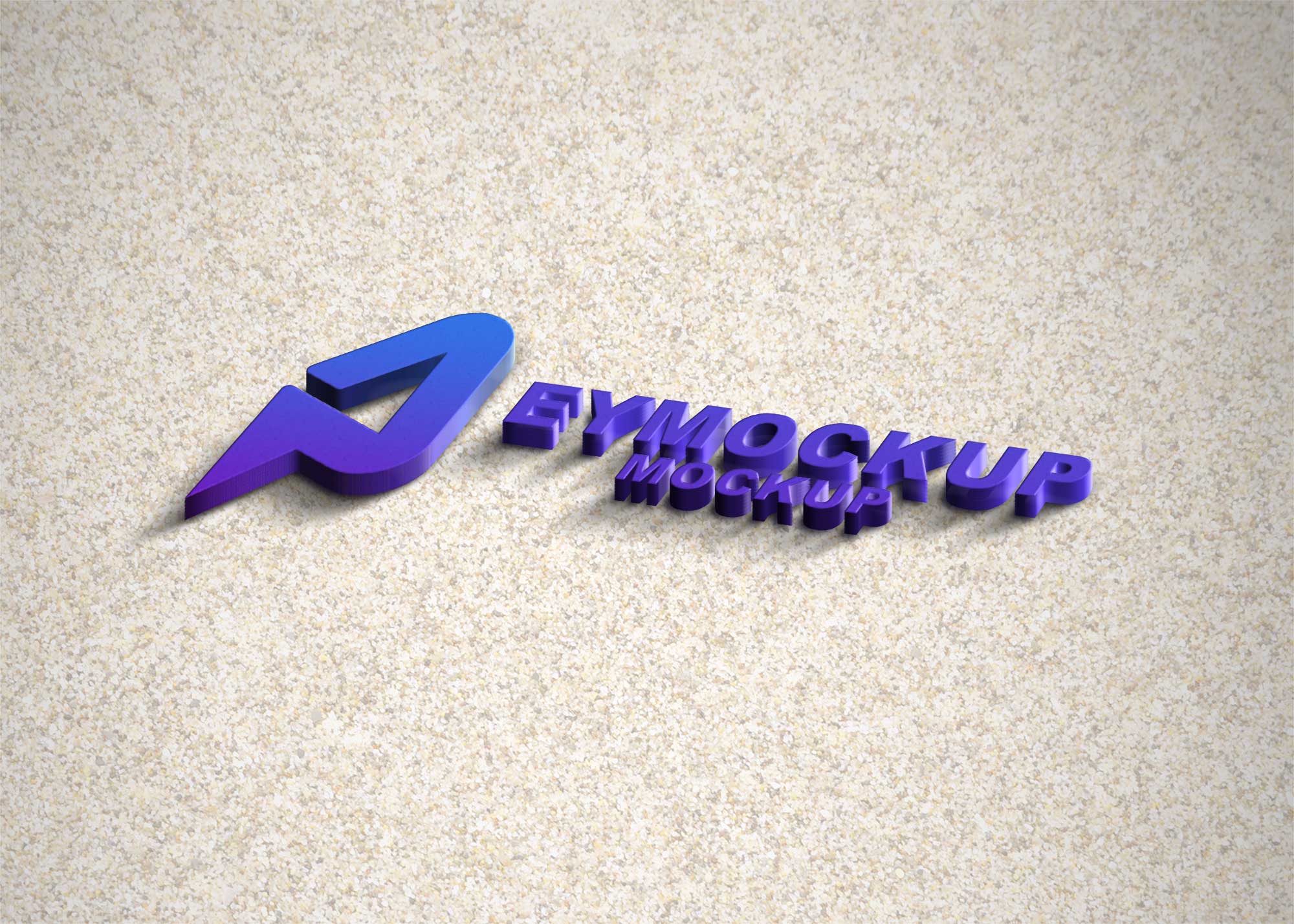Plastic 3D Freebies Logo Mockup