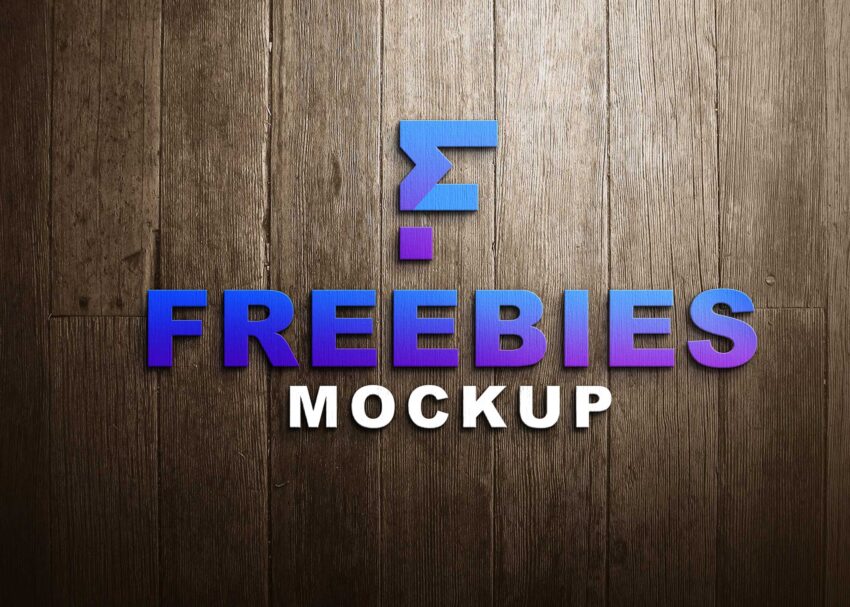 Freebies Simple 3D Logo Mockup