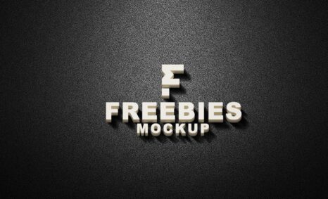 Freebies White 3D Logo Mockup