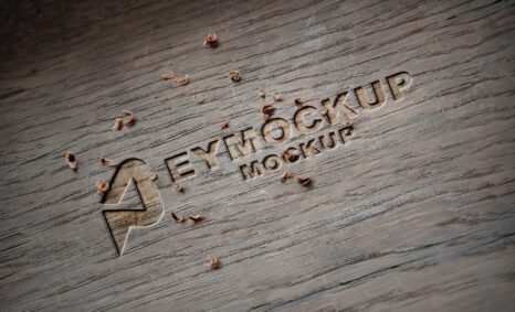 Freebies Wooden Cutter Logo Mockup