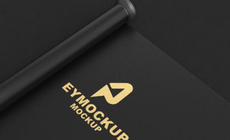 Gold Texture Logo Mockup