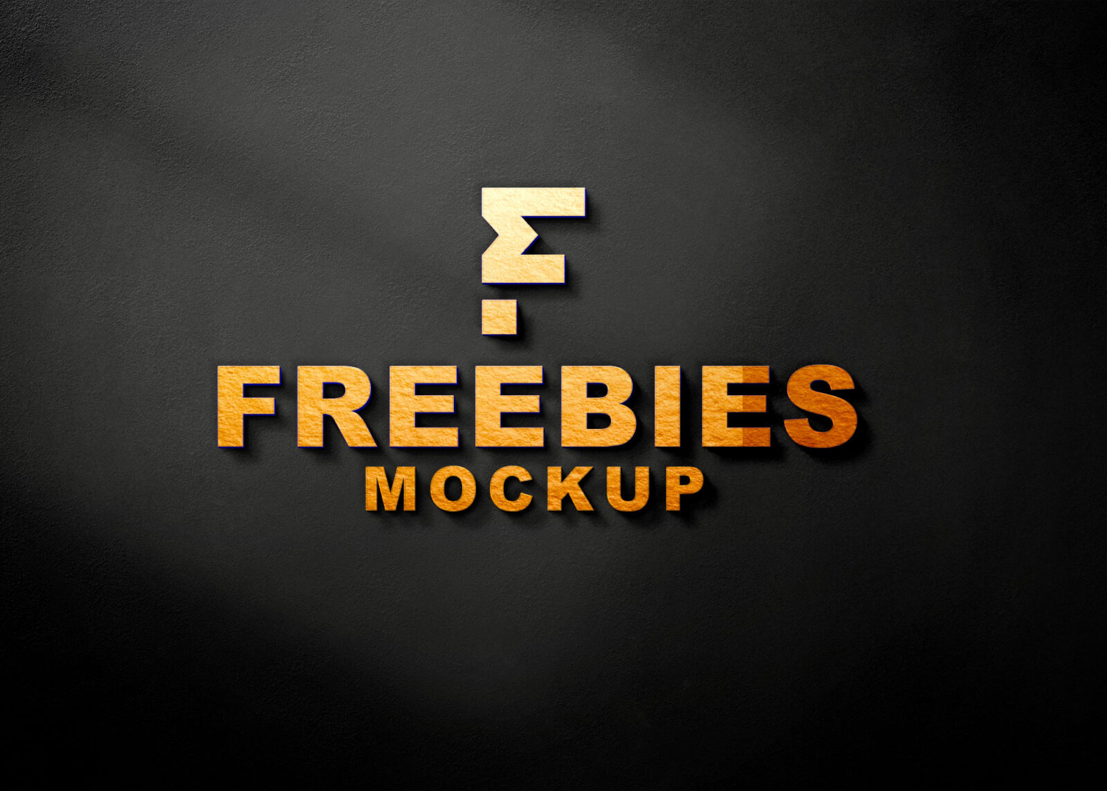 Freebies Gold Logo Mockup