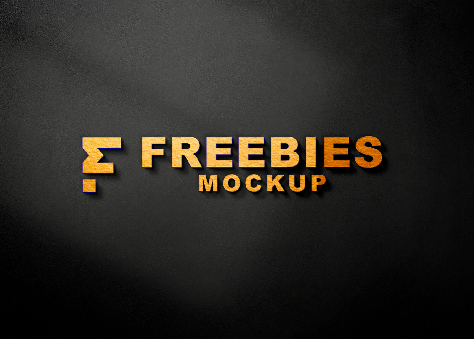 Golden 3D Freebies Logo Mockup