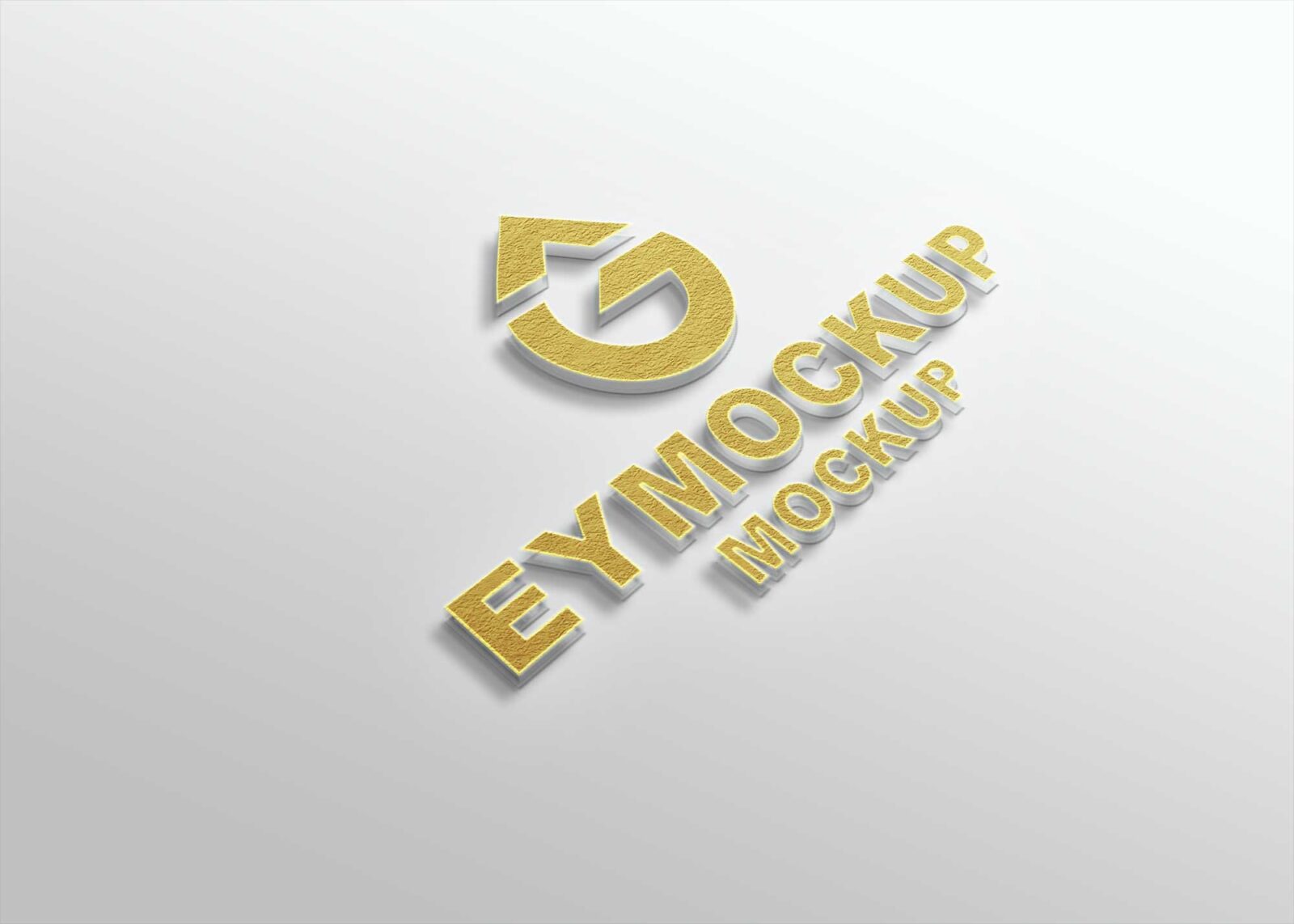 Golden Freebies 3D Logo Mockup