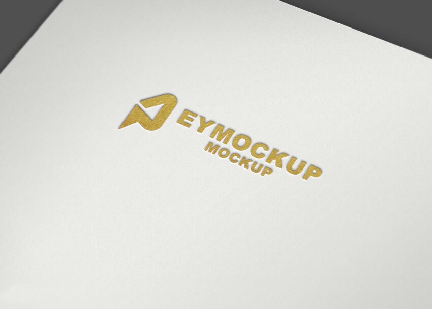 Golden Plain Logo Mockup