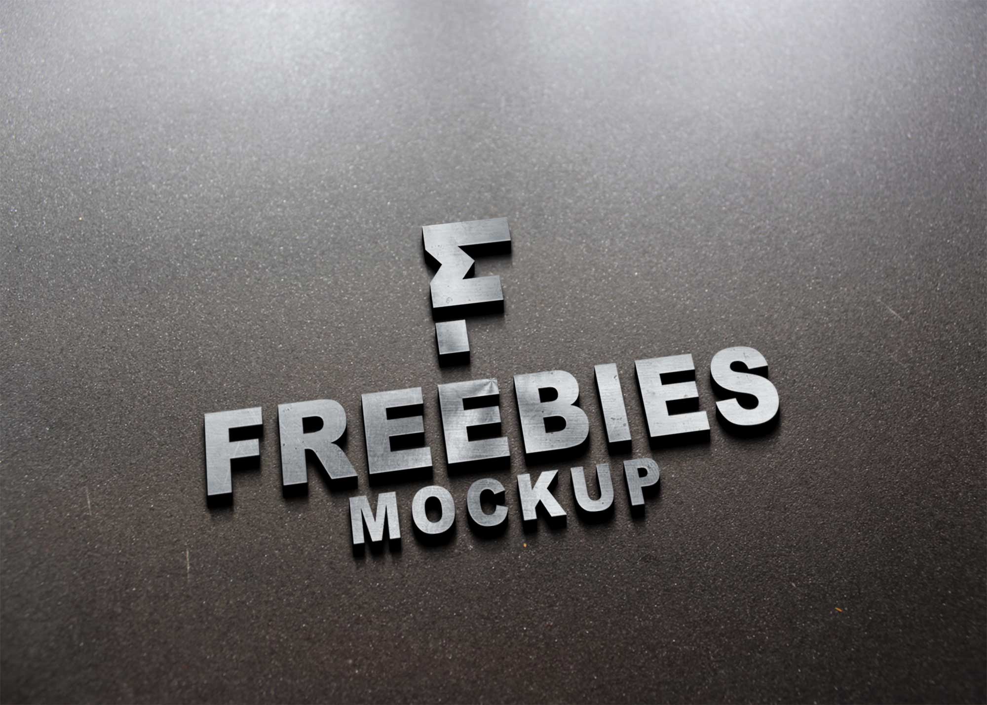 Hard Steel 3D Logo Mockup