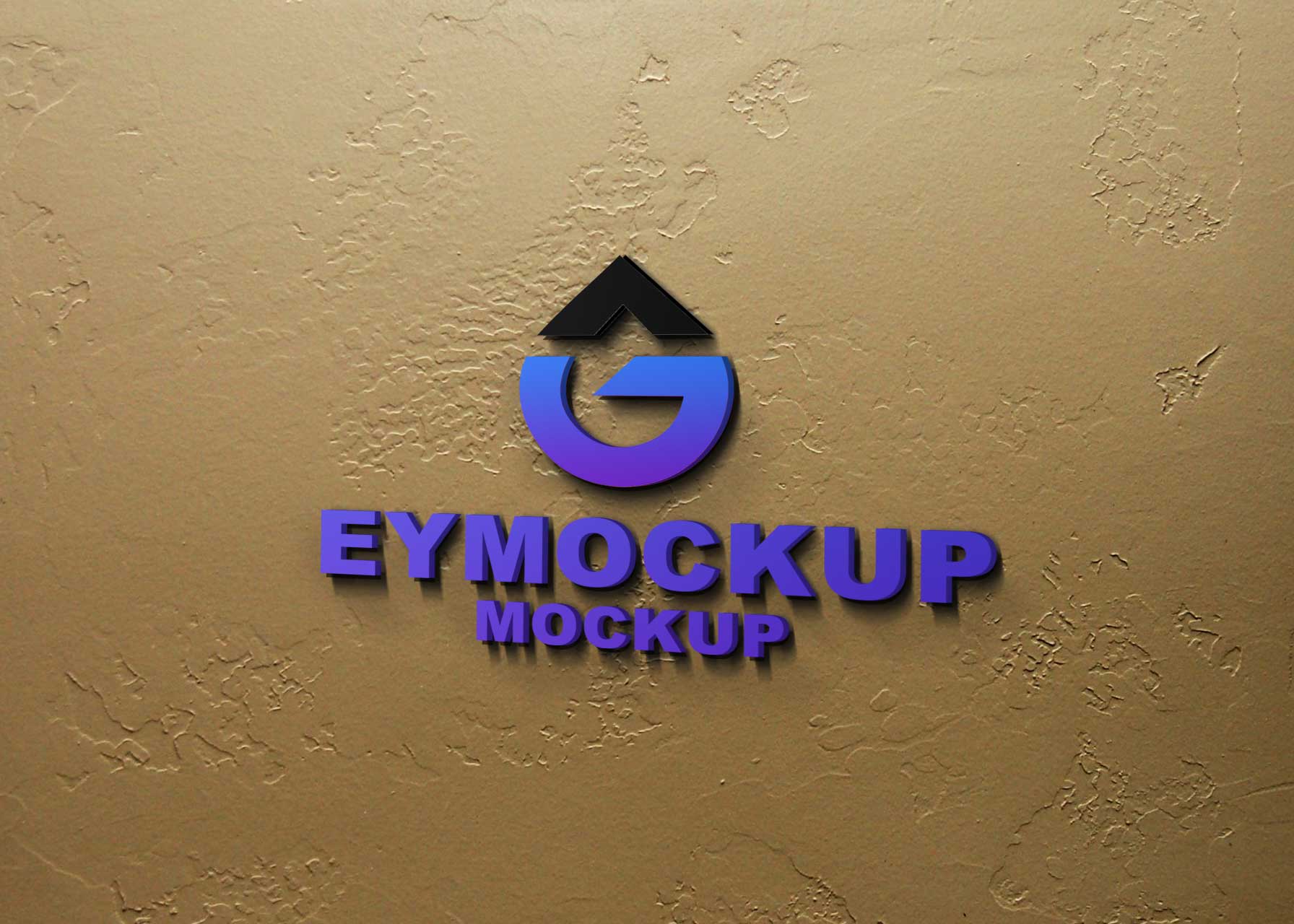 Indoor Wall Logo 3D Mockup