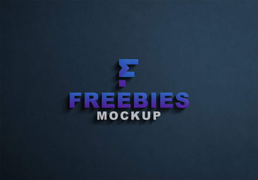 Freebies Latest 3D Logo Mockup