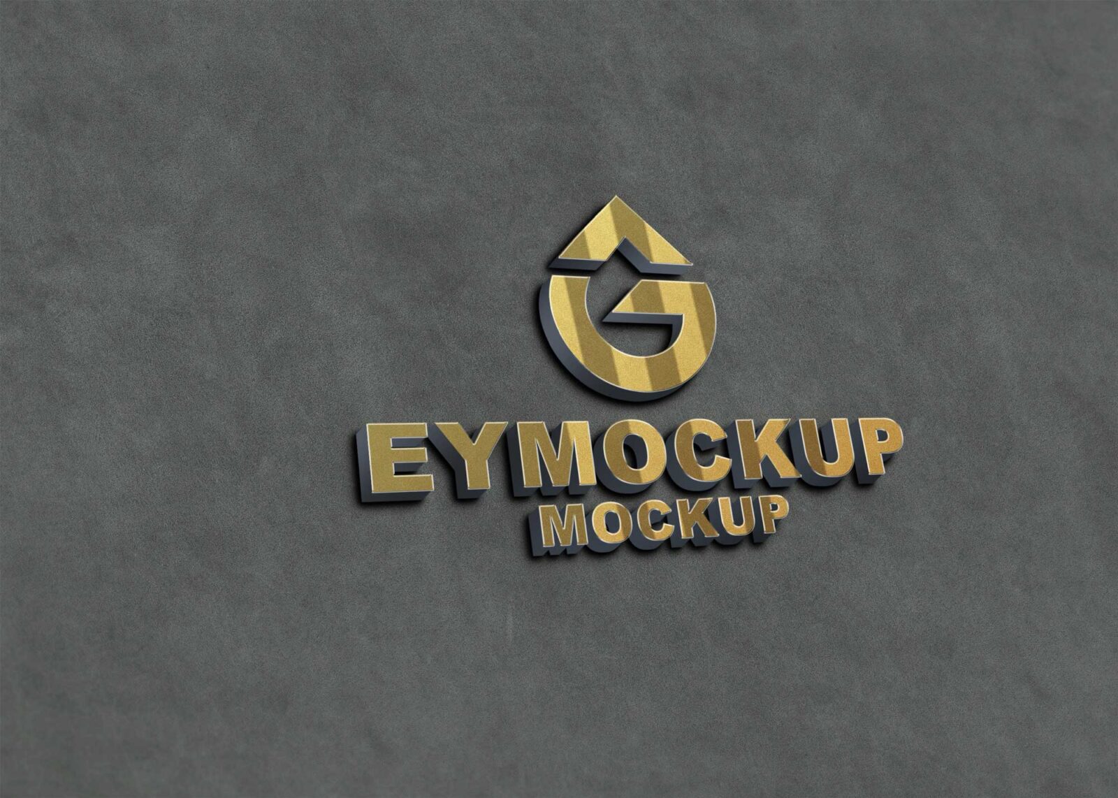 Freebies 3D New Golden Logo Mockup