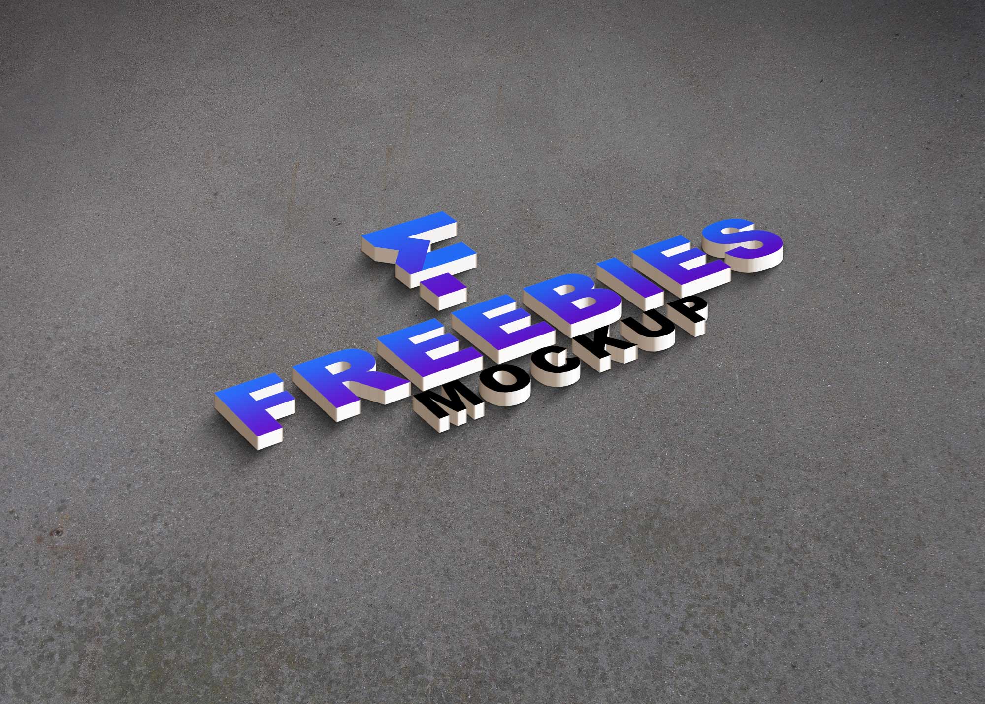 Freebies Plain 3D Logo Mockup