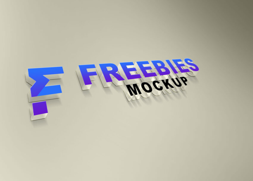 Freebies Transparent 3D Logo Mockup
