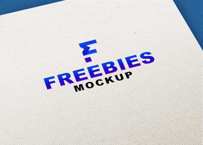 Freebies 3D Paper Logo Mockup