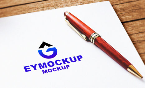 Plain Logo Mockup With Pen