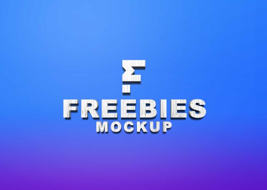 Freebies 3D Premium Logo Mockup