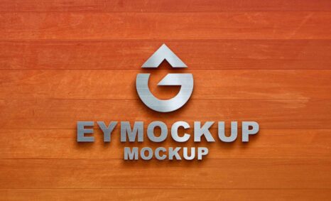 Red Freebies Wood 3D Logo Mockup