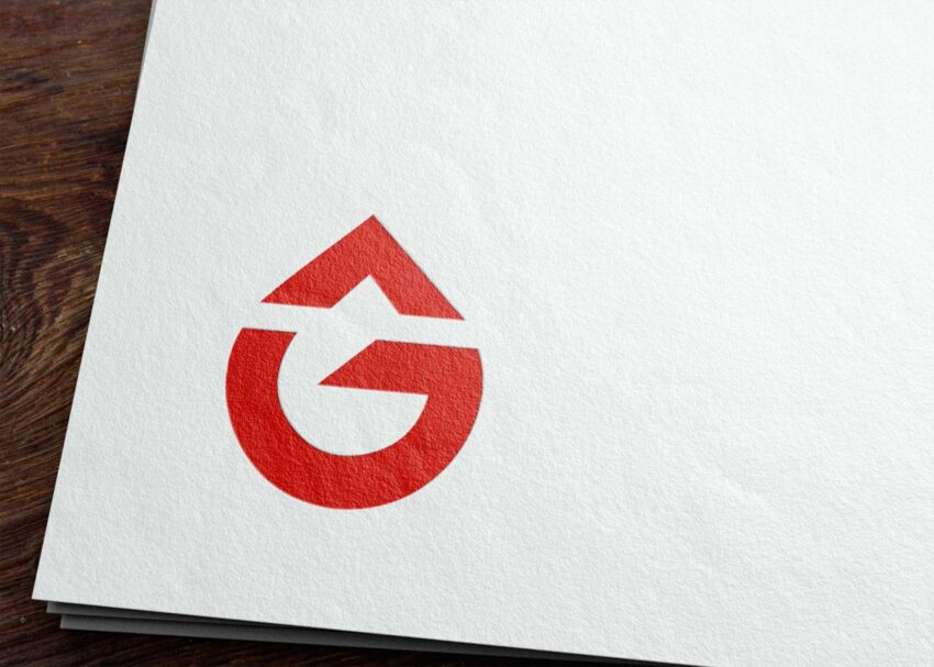 Red Paper Logo Mockup