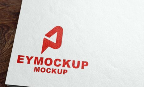 Red Paper Logo Mockup