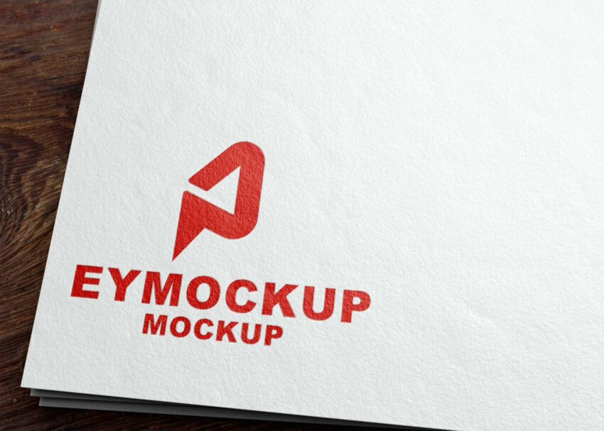 Red Paper Logo Mockup