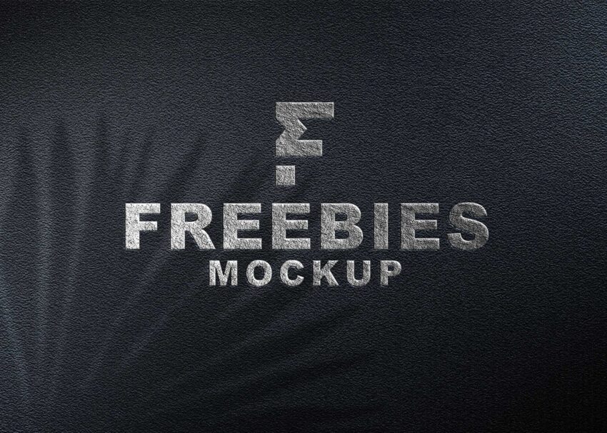 Freebies Silver Logo Mockup