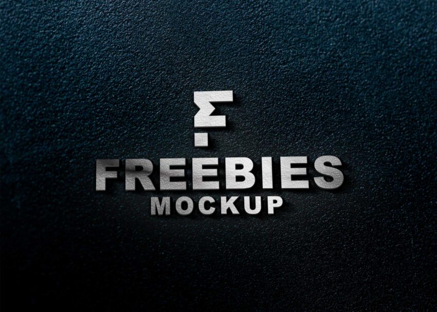 Silver Freebies 3D Logo Mockup