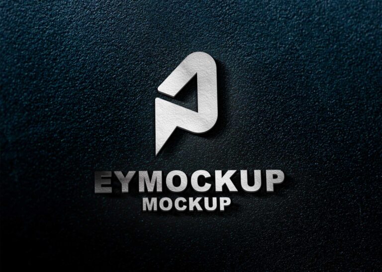 Silver Freebies 3D Logo Mockup