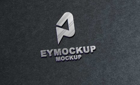 Silver Metal 3D Logo Mockup