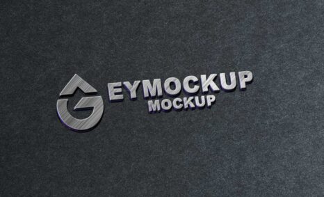 Silver Metal 3D Logo Mockup
