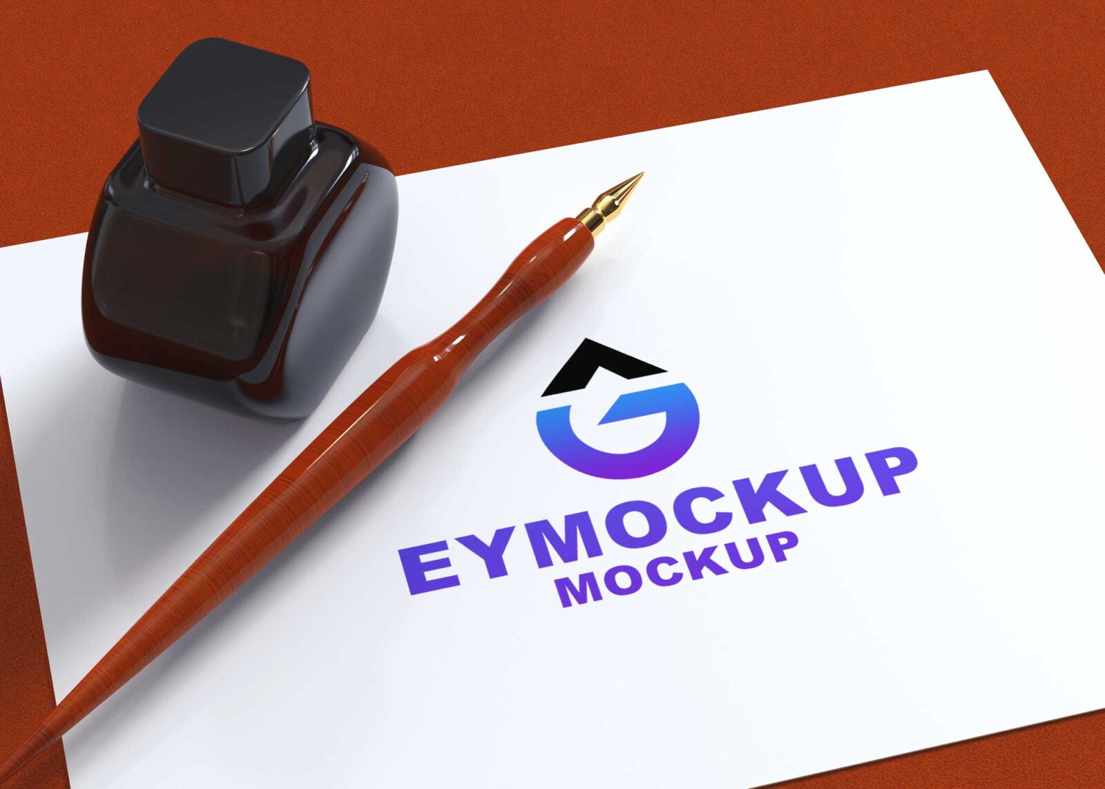 3D Paper Logo Mockup