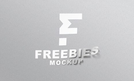 Freebies Thin Sticker Logo Mockup