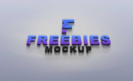 Freebies Top 3D Logo Mockup