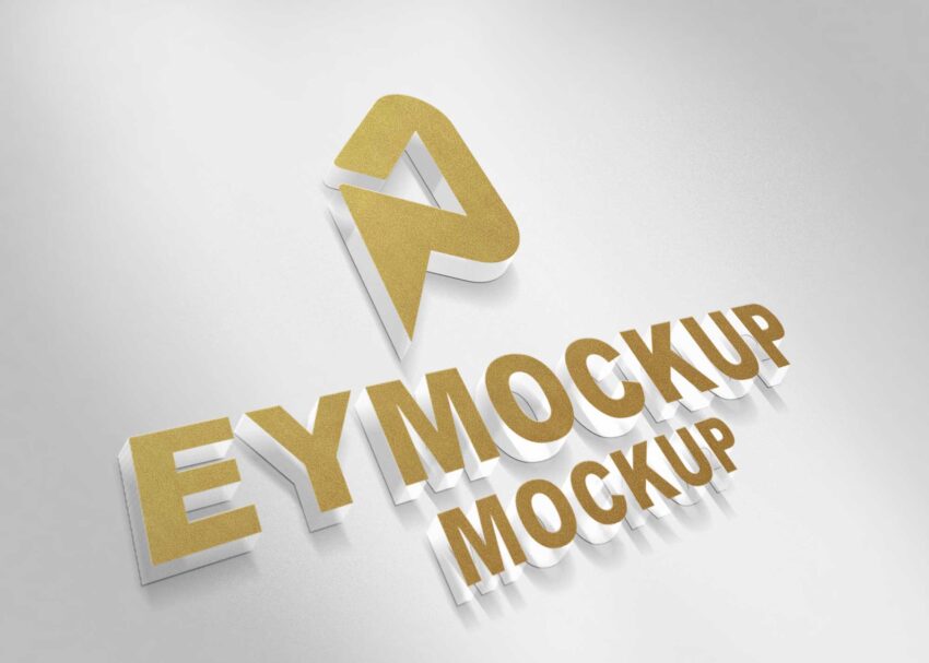 Transparent 3D Logo Mockup